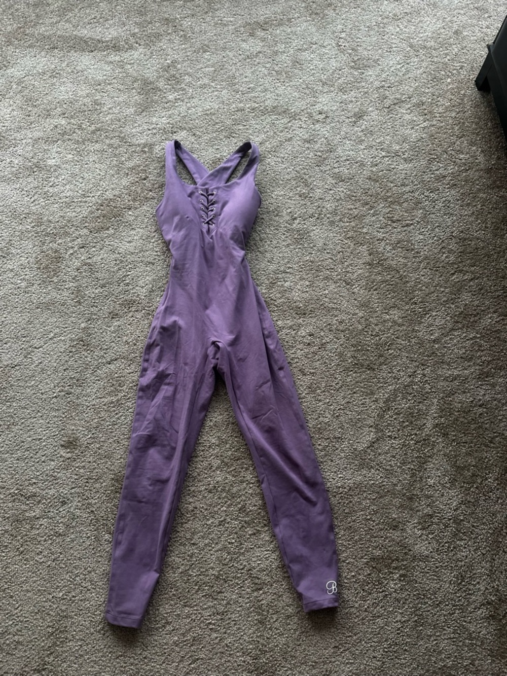 Bombshell Sportswear Purple Lace-Up Jumpsuit Romper